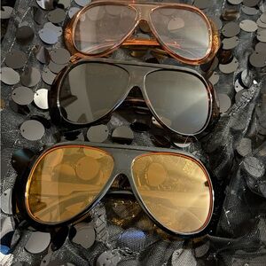 Stylish Women's Sunglasses - Black, Brown, Gold